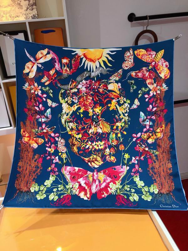 Dior silk scarf 90X90cm  E21 (13)